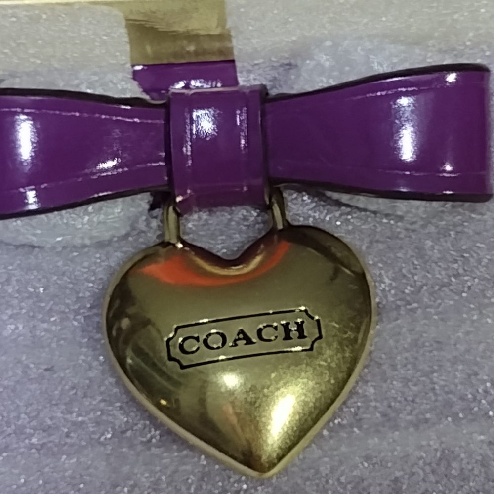 Coach Patent Leather👛 Deep Purple & Gold Hued LG 👛 Purse NWT - Picture 2 of 14